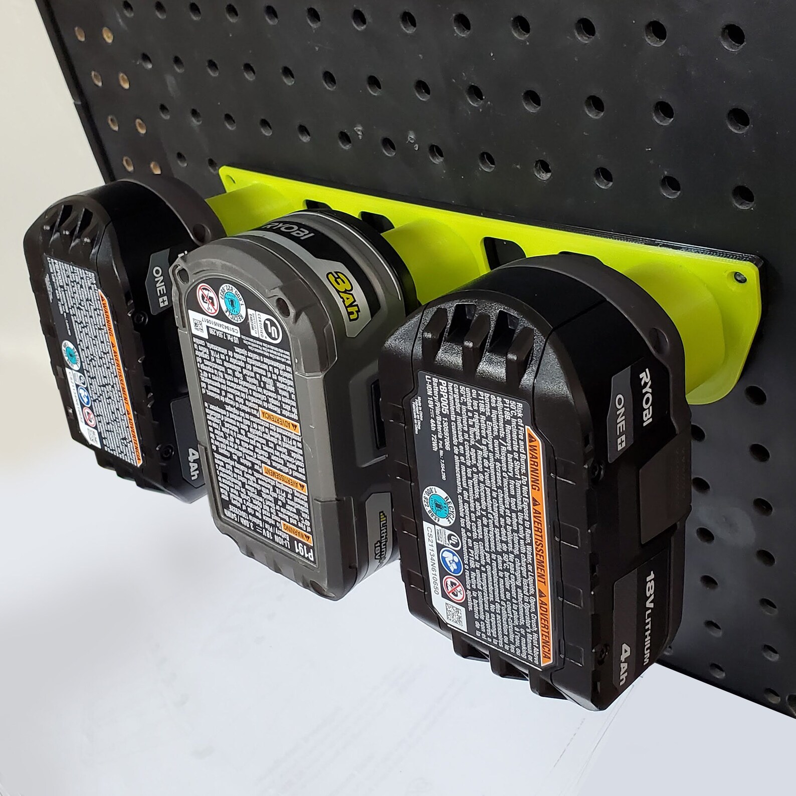 Ryobi ONE TRIPLE battery holder pegboard or wall mount Etsy
