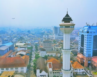 Minaret of Masjid Agung, Bandung, West Java, Indonesia