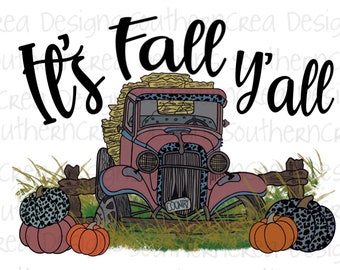 Son Fall Yall PNG, Fall Sublimation Digital Design, Leopard PNG, vintage Truck PNG