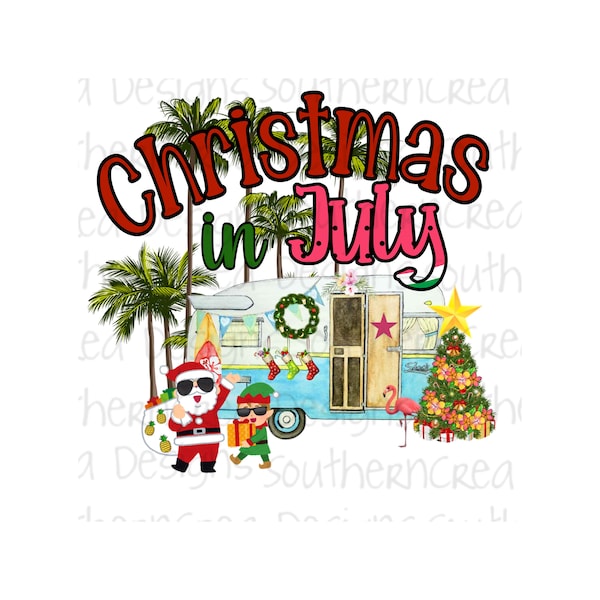 Christmas In July PNG, Christmas Sublimation Digital Download, July Sublimation PNG