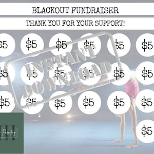 Gymnastics Fundraiser | Blackout My Board | INSTANT DOWNLOAD | Fundraiser | Gymnastics Team | 100 Dollar Fundraiser