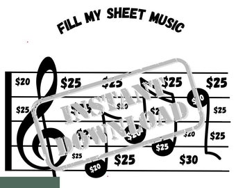 Music Fundraiser,  Fill My Sheet Music, INSTANT DOWNLOAD, Fundraiser, Band Fundraiser, Band Camp