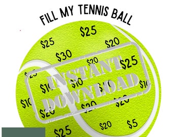 Tennis Fundraiser | Fill My Tennis Ball | INSTANT DOWNLOAD | Fundraiser | Travel Tennis | Tennis Team | Club Tennis