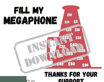 Cheer Fundraiser | Fill My Megaphone | INSTANT DOWNLOAD | Fundraiser | Cheer | Cheer Team | Red