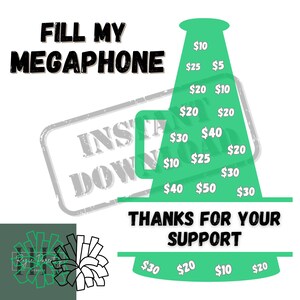 Cheer Fundraiser | Fill My Megaphone | INSTANT DOWNLOAD | Fundraiser | Cheer | Cheer Team