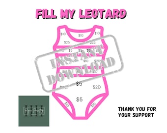 Dance Fundraiser, Fill My Leotard, Pink, INSTANT DOWNLOAD, Fundraiser, Dance Team, Cheer Team