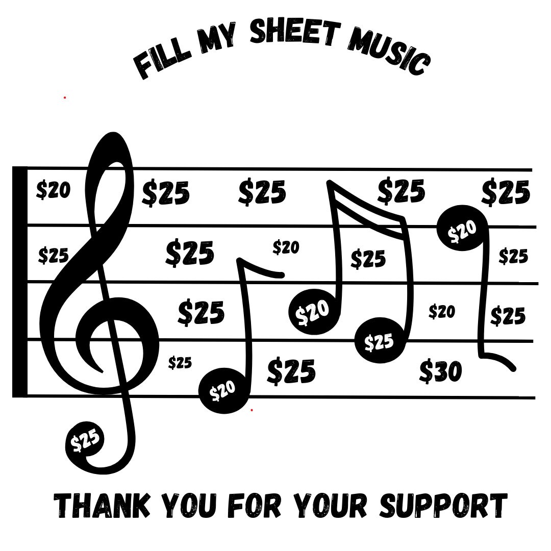 Music Fundraiser, Fill My Sheet Music, INSTANT DOWNLOAD, Fundraiser