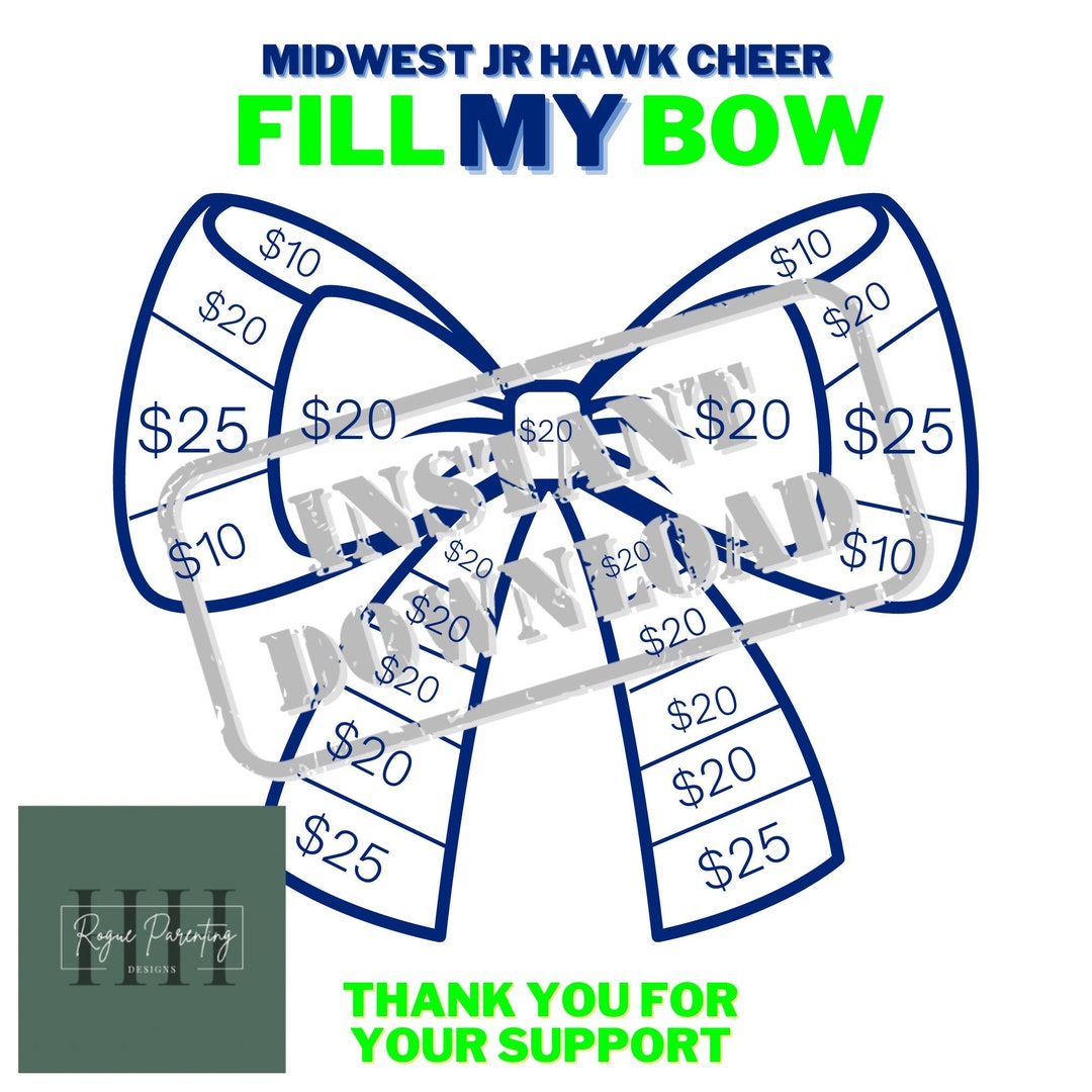 CUSTOM Cheer Fundraiser Fill My Bow INSTANT DOWNLOAD - Etsy