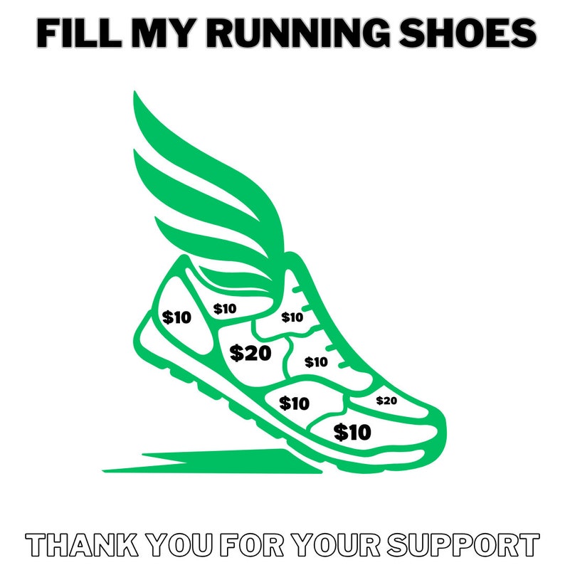 Track Fundraiser Fill My Running Shoes INSTANT DOWNLOAD Fundraiser