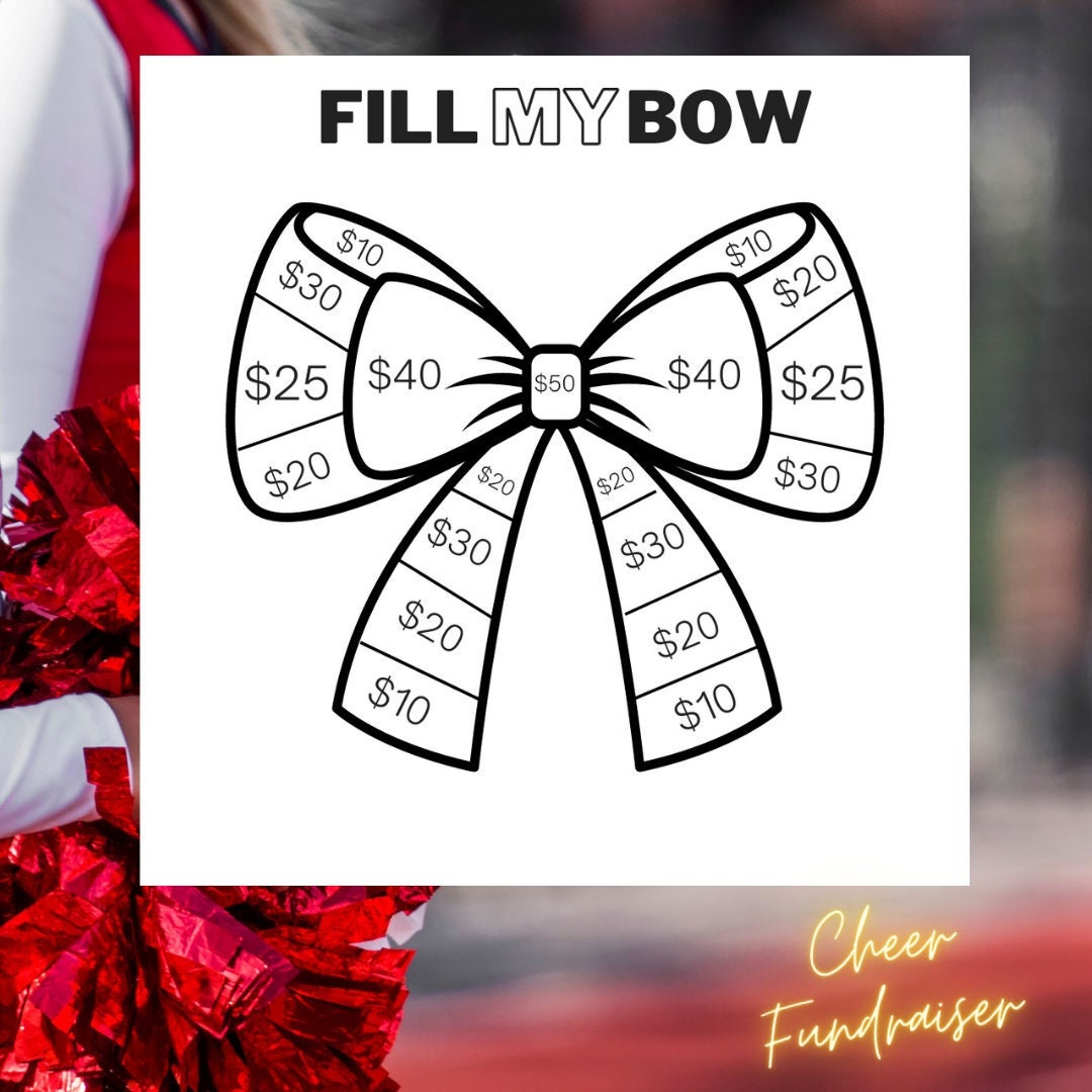 Cheer Fundraiser, Fill My Bow, INSTANT DOWNLOAD, Fundraiser, Cheer Cheer Fundraiser, Fill My Bow, INSTANT DOWNLOAD, Fundraiser, Cheer