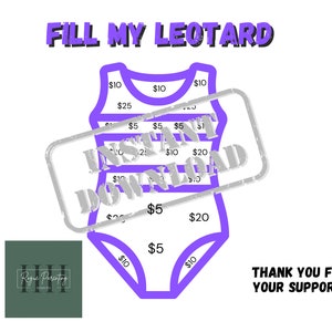 Dance Fundraiser | Fill My Leotard | Purple | INSTANT DOWNLOAD | Fundraiser | Dance Team | Cheer Team