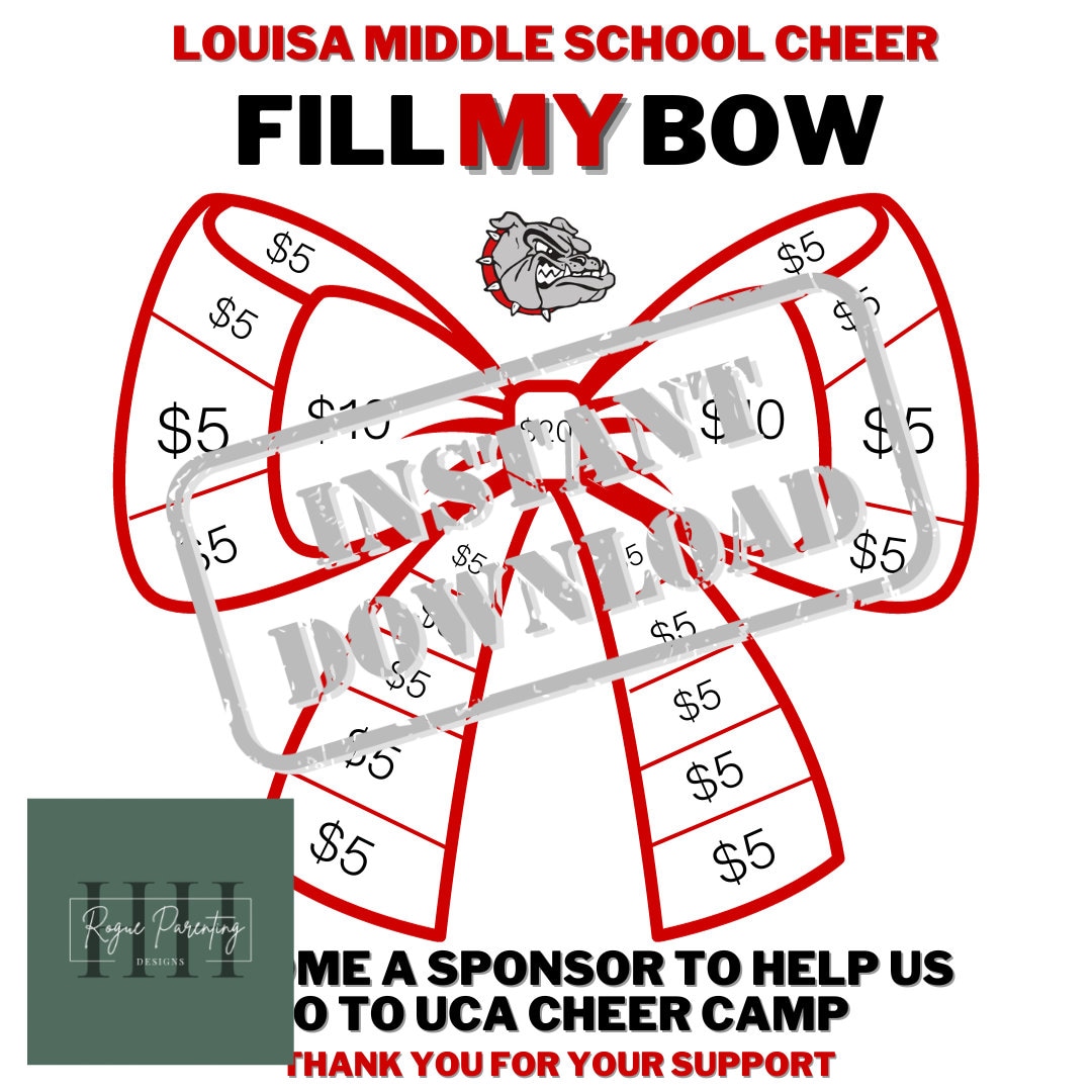 CUSTOM Cheer Fundraiser, Fill My Bow, INSTANT DOWNLOAD, Fundraiser ...
