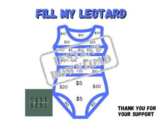 Dance Fundraiser | Fill My Leotard | Blue | INSTANT DOWNLOAD | Fundraiser | Dance Team | Cheer Team