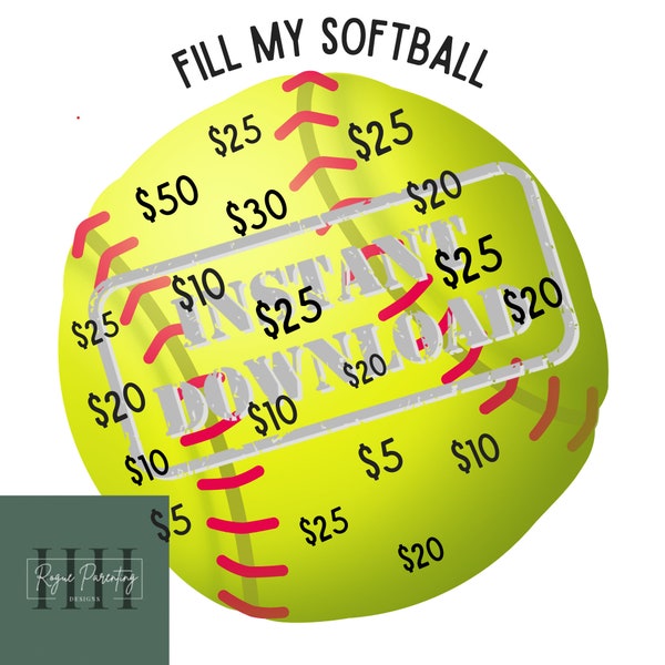 Softball Fundraiser, Fill My Softball, INSTANT DOWNLOAD, Fundraiser, Travel Softball, Softball Team