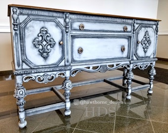 SOLD SOLD SOLD * Do Not Purchase * Antique Sideboard - Jacobean Buffet - console credenza dresser entry table entryway vintage decor