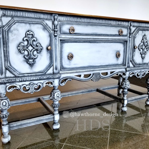 SOLD SOLD SOLD * Do Not Purchase * Antique Sideboard - Jacobean Buffet - console credenza dresser entry table entryway vintage decor