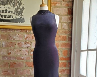 high neck green maxi dress