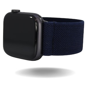 Elastic Watch Band for Apple Watch - All Series (Models 1 - 8, SE, Ultra) Solid Dark Blue Navy
