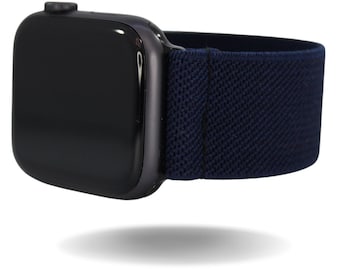 Elastic Band for Apple Watch 38mm 42mm 40mm 44mm; All Series (1 - 6 & SE Models) Solid Dark Blue Navy