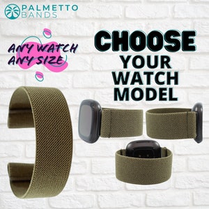 Elastic Watch Band - Any Watch Model, Any Size | Olive Drab Military Army Green | Smartwatch Band Loop Strap | Holiday Gift | Men Women Kids