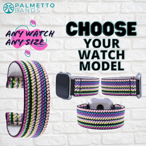 Elastic Watch Band - Any Watch Model, Any Size | Multicolor Pastel | Stretch Smartwatch Band Loop Strap | Holiday Gift | Men Women Kids