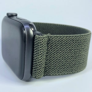 Elastic Watch Band for Apple Watch - All Series (Models 1 - 8, SE, Ultra) Solid Army Green Tactical Olive Drab Military