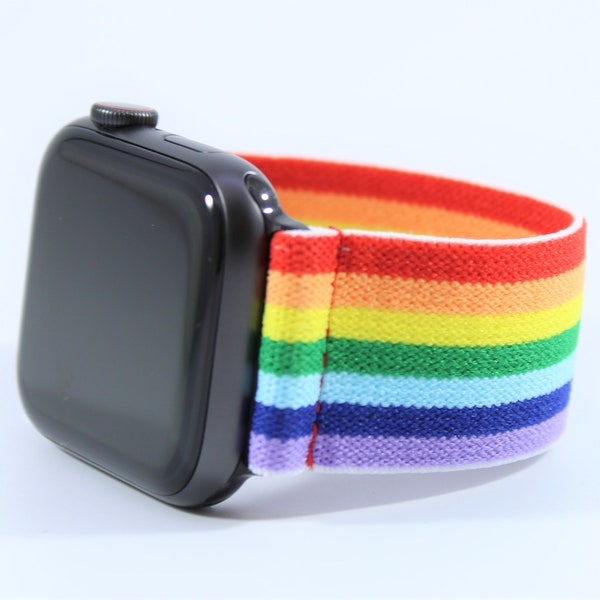 Elastische horlogeband voor Apple Watch - Alle series (modellen 1 - 8, SE, Ultra) - Rood Blauw Geel Groen Paars Rainbow Pride