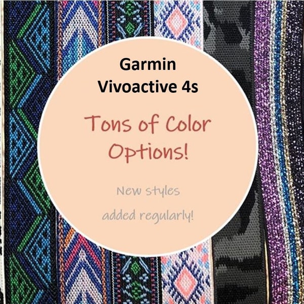 Elastic Garmin Vivoactive 4s Watch Band - Choose Your Pattern! - Several Elastic Bands to Choose From!