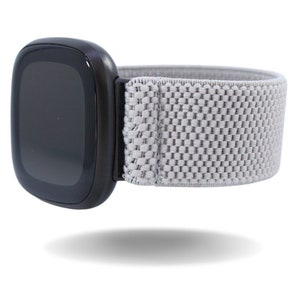 Elastic Fitbit Sense 1, Versa 3 Watch Band | Fits Fitbit Sense and Versa 3 | Grey Textured Dots | Handmade in USA | Comfy Stretchy Custom