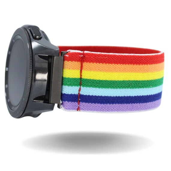 Elastic Samsung Galaxy 41mm Watch 3 Band Rainbow Pride Etsy