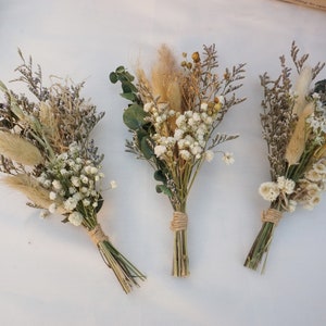 Boho Set Mini Dried Flower Bouquets | Small Bottle Arrangements | Table Decorations | Letter Box Gifts