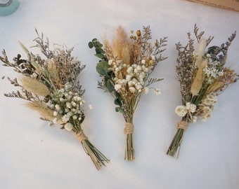 Boho Set Mini Dried Flower Bouquets | Small Bottle Arrangements | Table Decorations | Letter Box Gifts