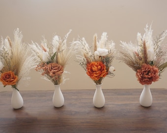 Terracotta dry flower arrangement - autumn wedding centerpiece, Bohemian bouquet, home decor, bride bouquet, bridesmaid bouquet