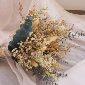 NeutralEucalyptus wedding bouquet,baby breathing bouquet bridal bouquet, bridesmaid bouquet image 4