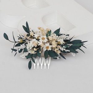 Dried flower hair comb, Bohemian wedding hair comb, eucalyptus small comb, autumn wedding hair accessories, headwear