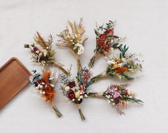 Boho Set Mini Dried Flower Bouquets | Small Bottle Arrangements | Table Decorations |  Festival gifts|Letter Box Gifts|Wedding Home decor