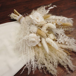 Boho bridal bridesmaid bouquet, pampas bouquet，arch arrangement, wedding center, Boutonnières