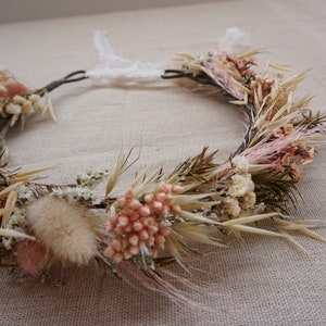 Wedding orange chocolate dry garland, bridesmaid gift, rural bohemian garland, girl&#39;s crown, bride&#39;s hair accessories, engagement crown
