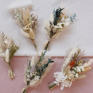 Boho Set Mini Ramos de Flores Secas / Arreglos de Botellas Pequeñas / Decoraciones de Mesa / Regalos de Buzón