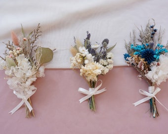 Mini ramos de flores secas estilo bohemio, regalo para dama de honor, arreglos florales en botellas pequeñas, decoración de mesa y regalos para buzón.