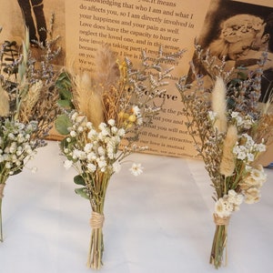 Ensemble bohème de mini bouquets de fleurs séchées Arrangements pour petites bouteilles Décorations de table Cadeaux boîte aux lettres image 3
