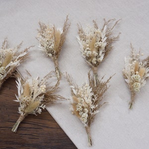 Boho Set Mini Trockenblumen Blumensträuße | Kleine Flaschenarrangements | Tischdekorationen | Briefkasten Geschenke
