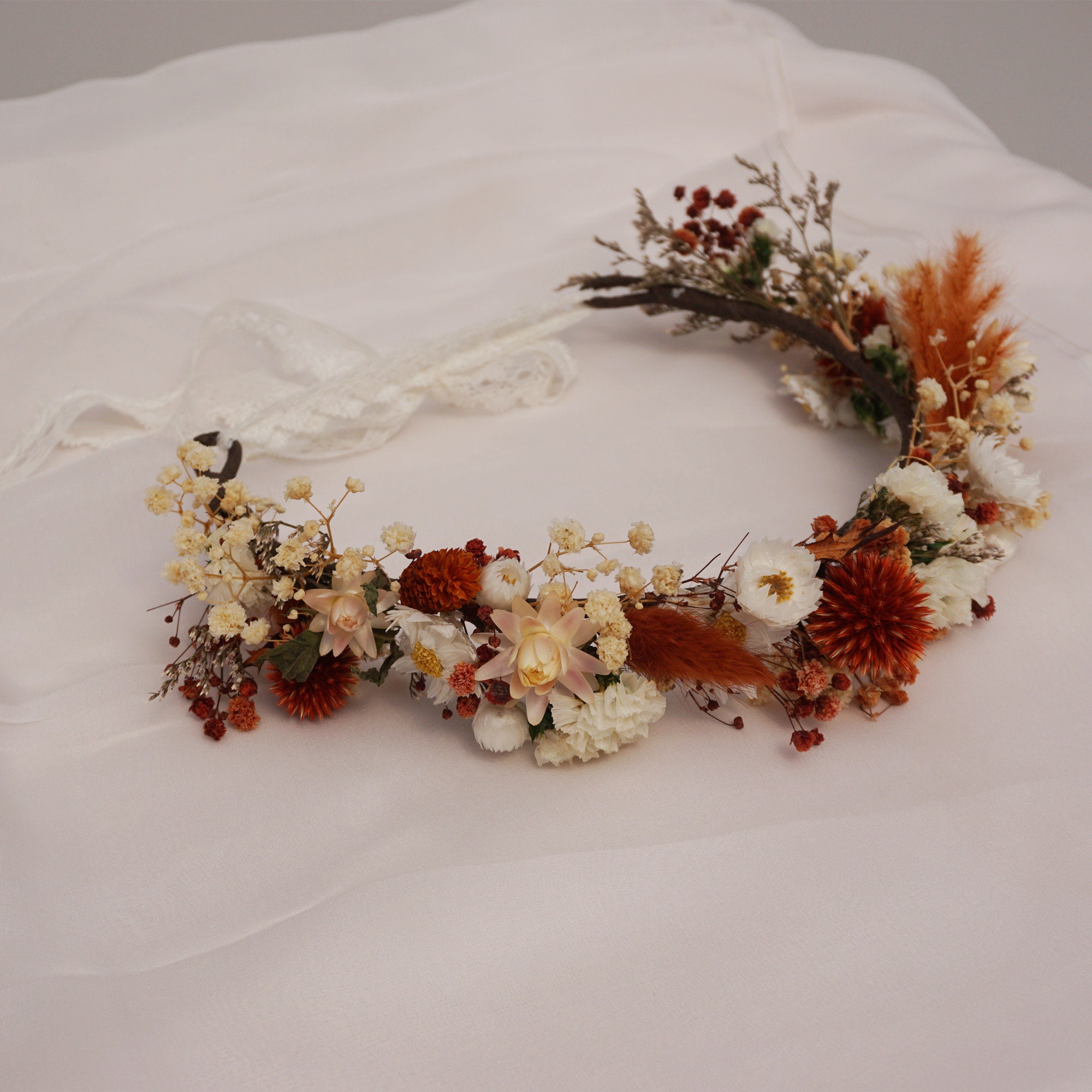 OULII Blumen-Stirnband Für Hochzeit – Weiß, Verstellbar, Für Braut & Brautjungfer