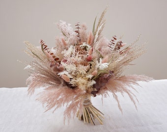 Brautstrauß - Blush | Altrosa | Brautstrauß | Boho-Hochzeit | Trockenblumenstrauß