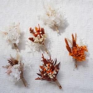 Pampas Dried Boutonniere, Rustic Dried flower bouquet, Flower dry arrangement, Wedding boho flower bouquet, Boutonnières