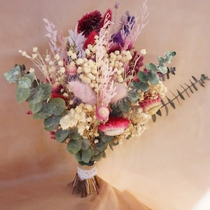 Boho wedding bouquet Eucalyptus leaf bride bridesmaid village wedding bouquet Boutonnières