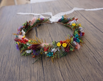 Dry Flower Bride Wedding Crown/Country Wedding Wild Flower Dry Flower Corolla/Flower Boy Hair Accessories