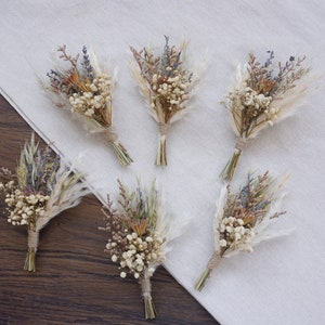 Boho Set Mini Ramos de Flores Secas / Arreglos de Botellas Pequeñas / Decoraciones de Mesa / Regalos de Buzón