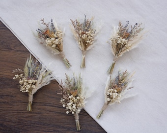 Boho Set Mini Dried Flower Bouquets | Small Bottle Arrangements | Table Decorations | Letter Box Gifts