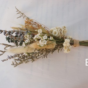 Ensemble bohème de mini bouquets de fleurs séchées Arrangements pour petites bouteilles Décorations de table Cadeaux boîte aux lettres image 5